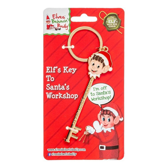 Christmas Elves Santa Workshop Keyring