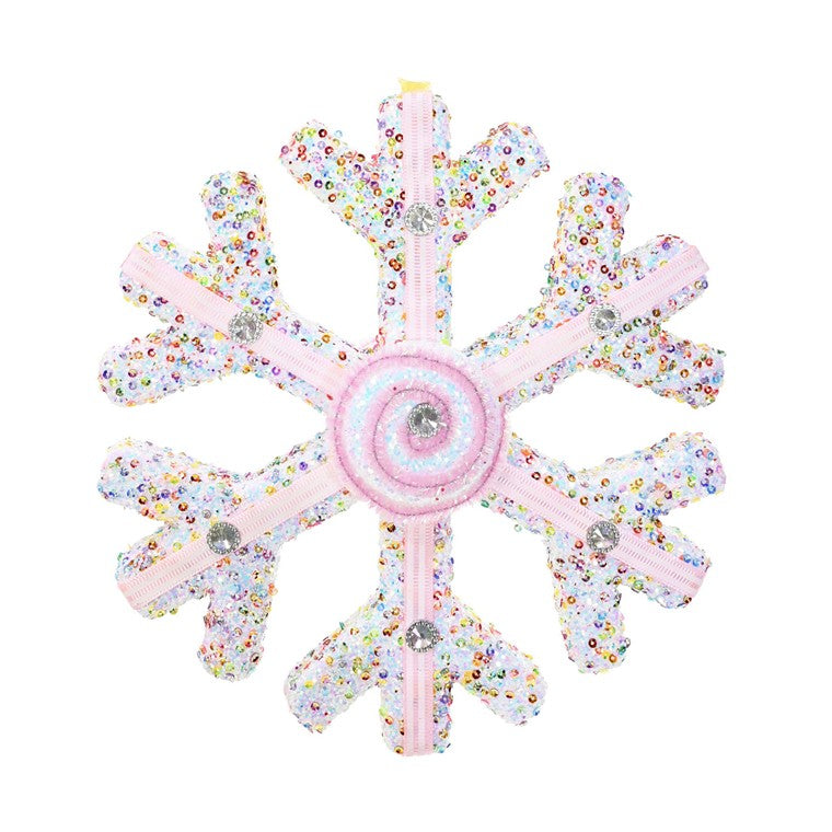 Hanging Foam Sequin Snowflake, 24cm, Asstd