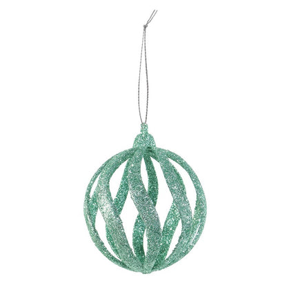 Glitter Swirl Bauble, 8cm, Asstd