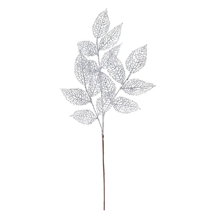 Glitter Mesh Leaf Spray, 77cm, Asstd