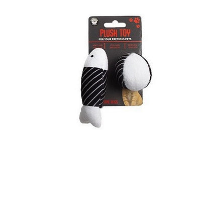 Cat Black & White Plush toy, 2pk, 3 Asstd Designs