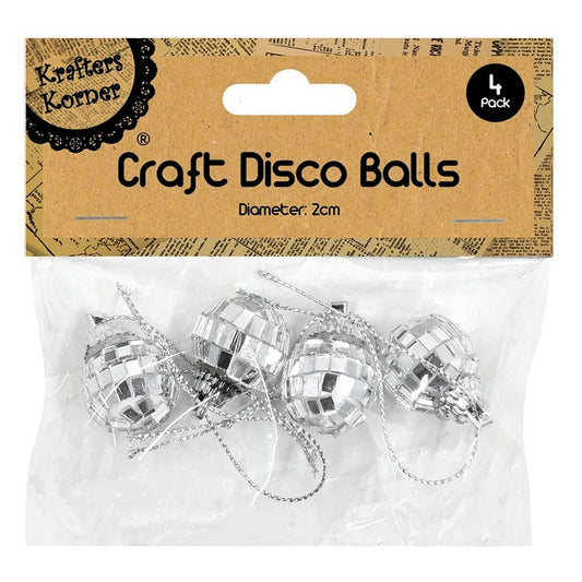 2cm Craft Disco Balls, 4pk