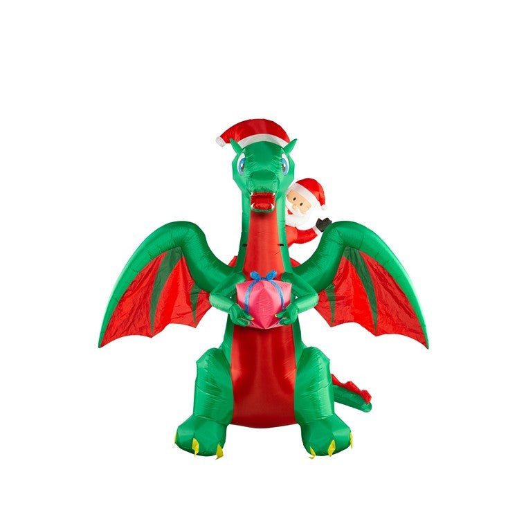 Xmas Inflatable Santa on Dragon, 2.7m.