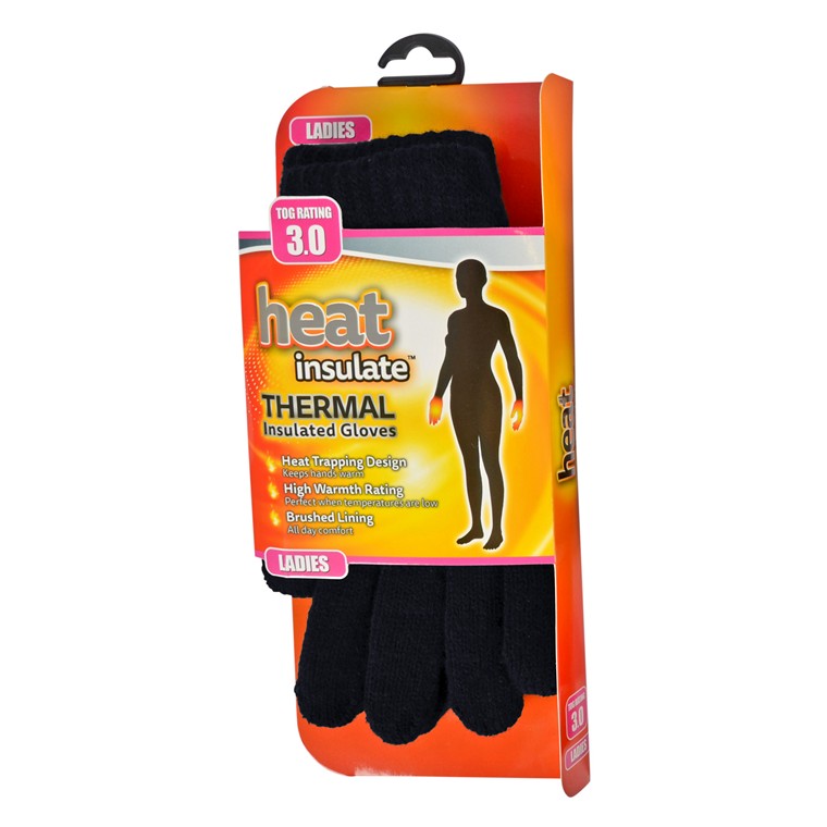 Heat Insulate, Ladies, Gloves, Black