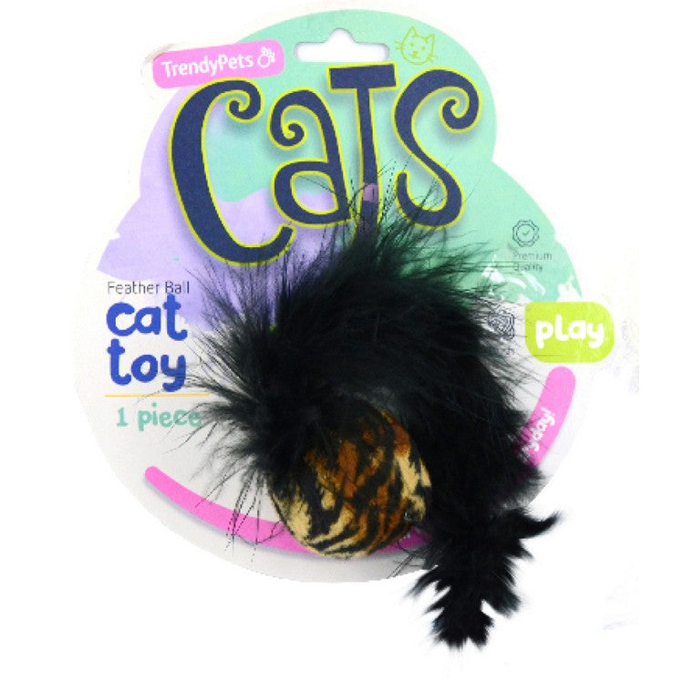 Ball w/Tail Cat Toy, Asstd