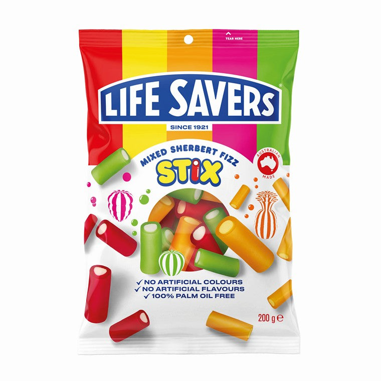 Life Savers Stix Sherbert Fizz Mixed, 200gm