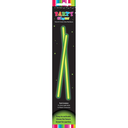 Glow Necklace Green, 2pk