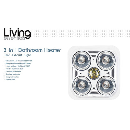 3 In 1 Radiant Bathroom Heater