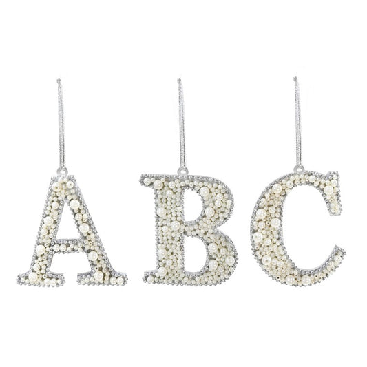 Hanging Pearl Alphabet Deco, 10cm, Asstd