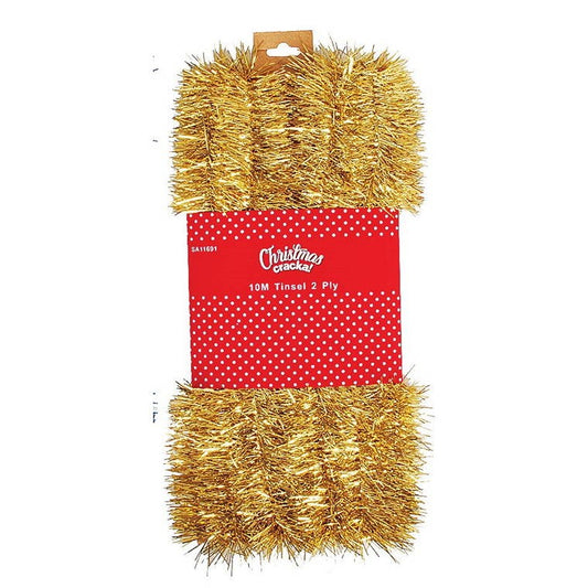 Xmastinsel 10M 2 Ply 5cm Gold