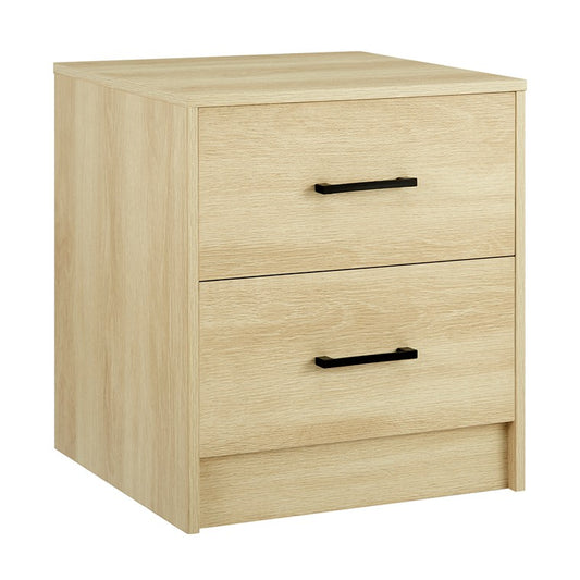 Bedside Table, 2 Drawers, Oak