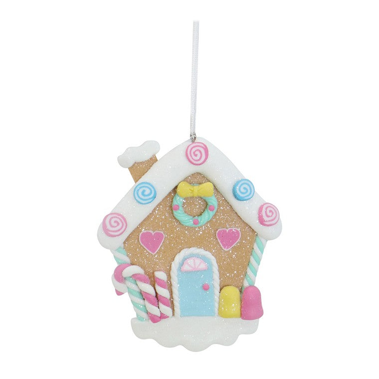 Hanging Gingerbread House, 10cm, Asstd