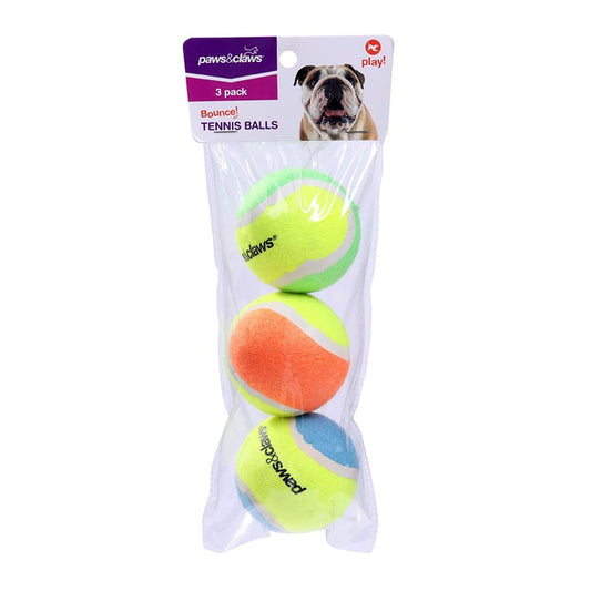 Tennis Balls, 6cm, 3pk, Asstd Designs