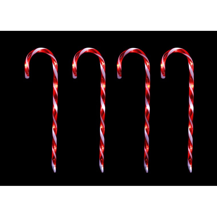 Timer LED Candy Canes, 4pk