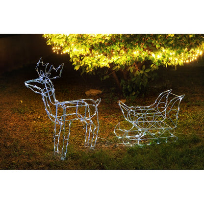 Solar LED Sleigh w/ Reindeer