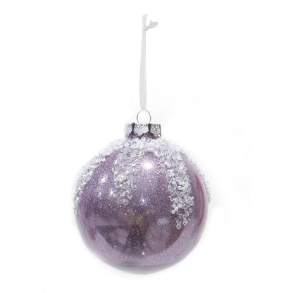 Snowcapped Pearl Bauble, 10cm, Asstd