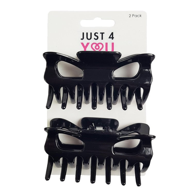 Claw Clip, Black, 9cm 2pk