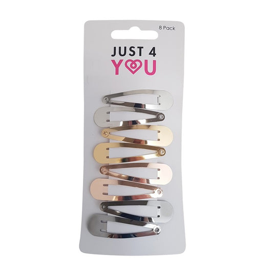 Snap Clip, Chrome, 8pk