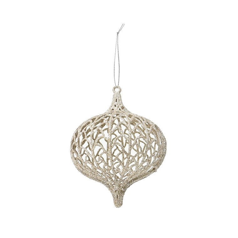 Glitter Mesh Bauble, 10cm, Asstd