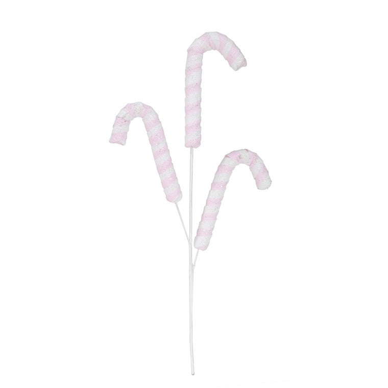 Pastel Plush Candy Cane Spray, 56cm, Asstd