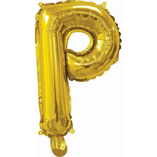 Gold Foil Balloon, 35cm, Letter P