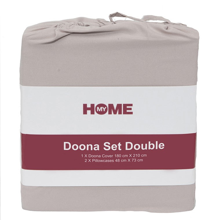 My Home Microfibre Doona Set, Double, Taupe