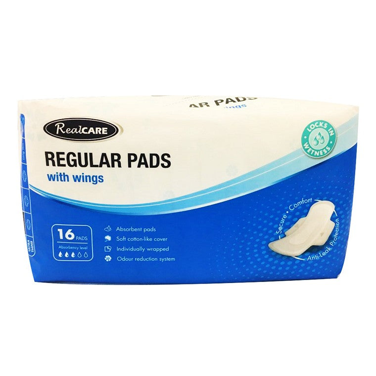 Real Care Pads Maxi Regular w/ Wings, 16pk