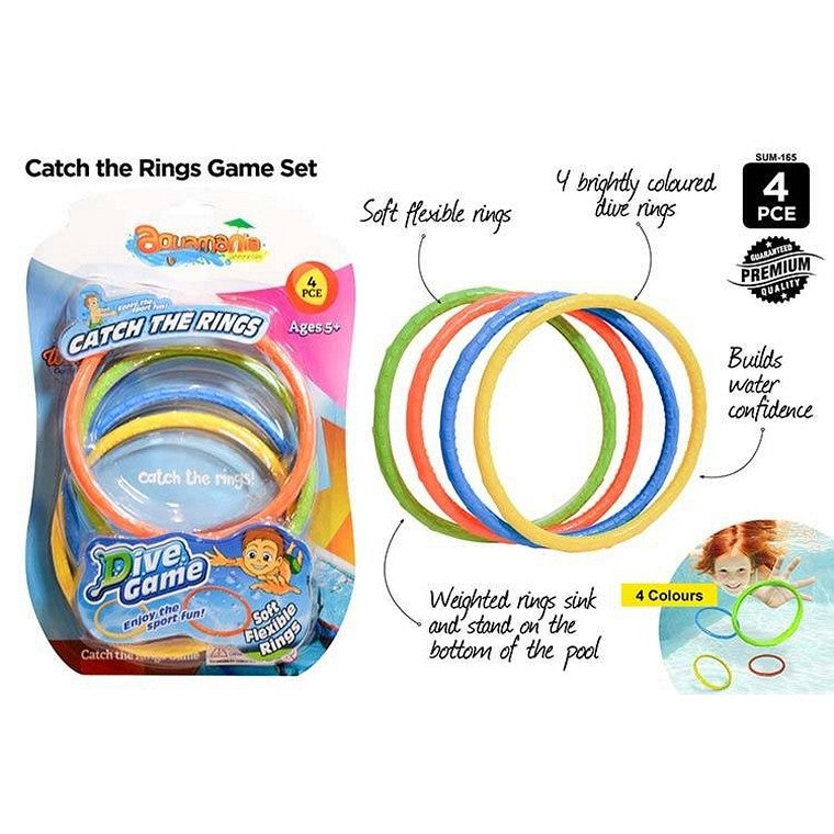 Water Catch The Ring Game, 4pce