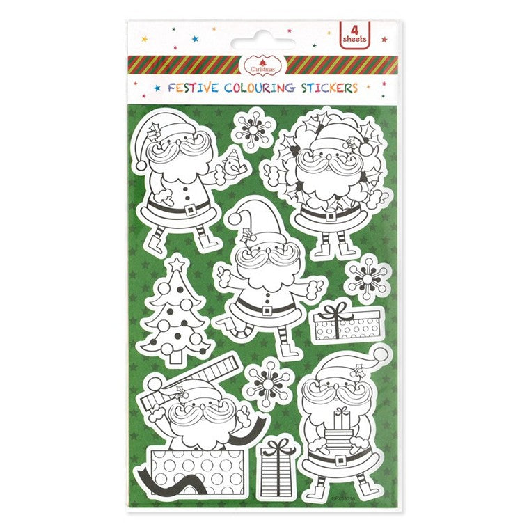 Christmas Colouring Stickers, Asstd