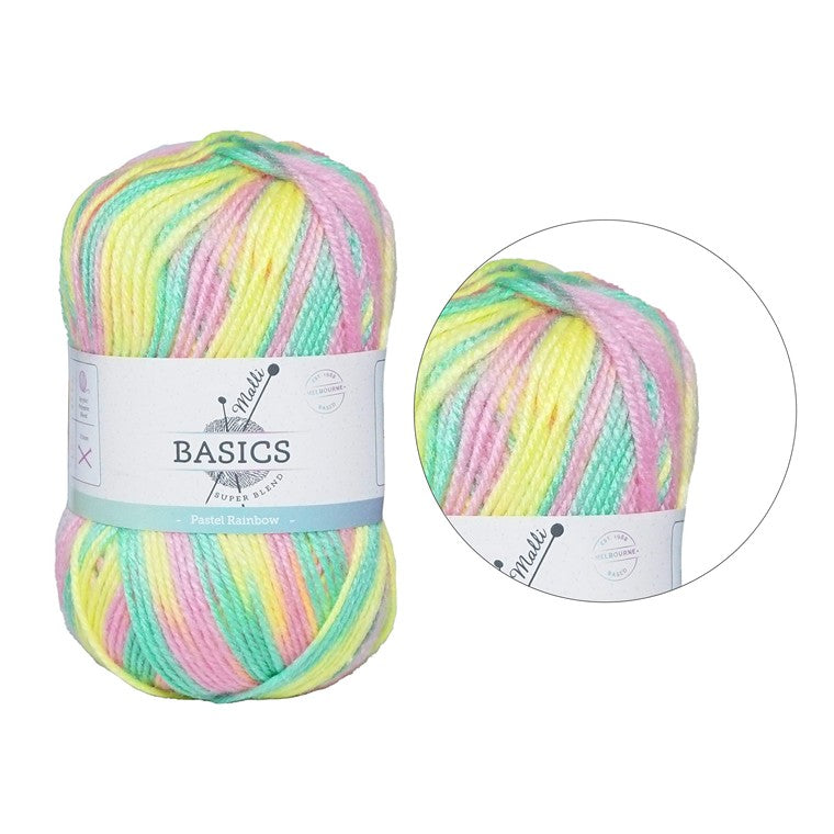 Acrylic Yarn, Pastel Rainbow