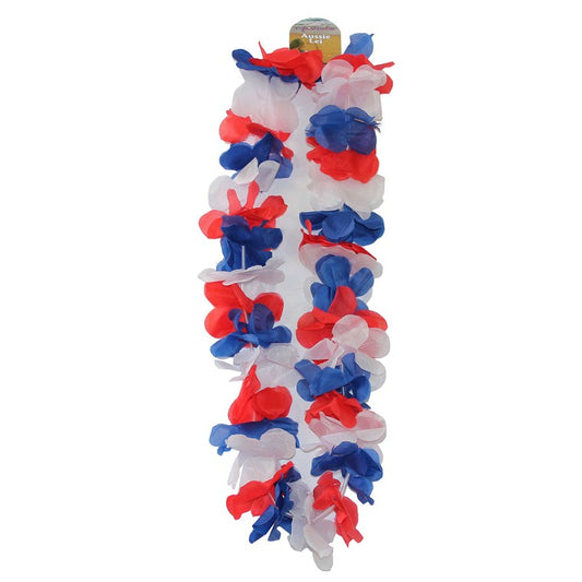 Aussie Lei Blue, White & Red