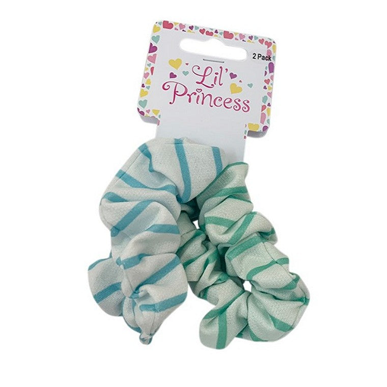 Little Princess Hair Scrunchie, Striped, 2pk, 2 Asstd Colours