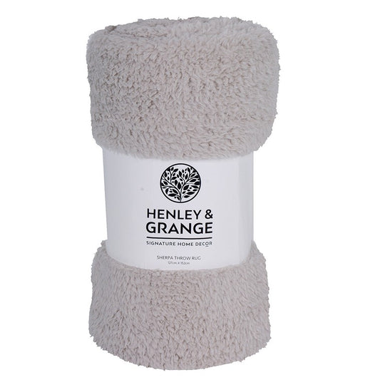 H&G Sherpa Throw Rug, Lunar