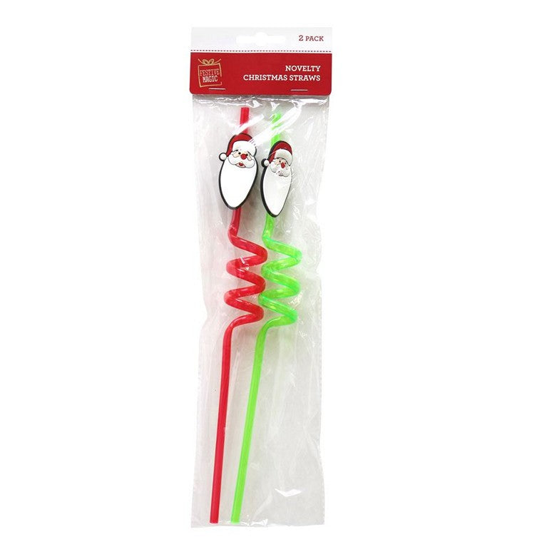 Novelty Christmas Straws, 2pk