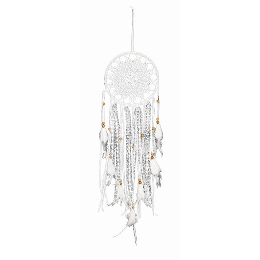 White Crochet Dream Catcher, 16cm