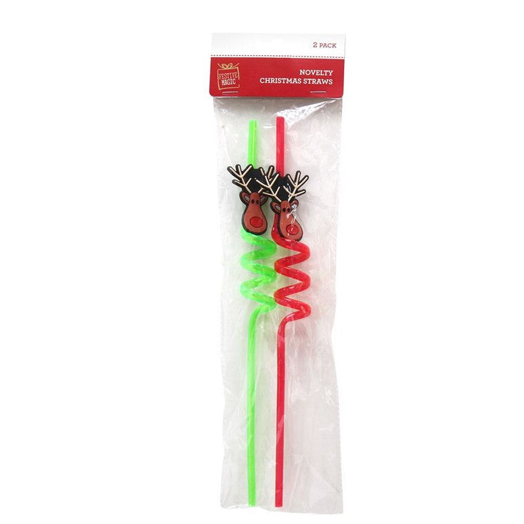 Novelty Christmas Straws, 2pk