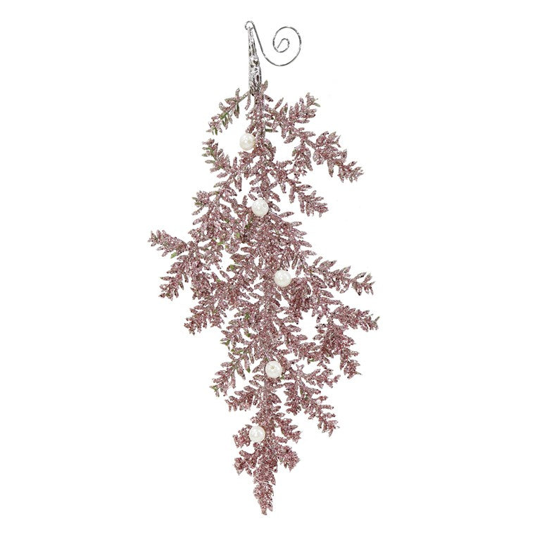 Glitter Leaf Jewel Spray, 26cm, Asstd