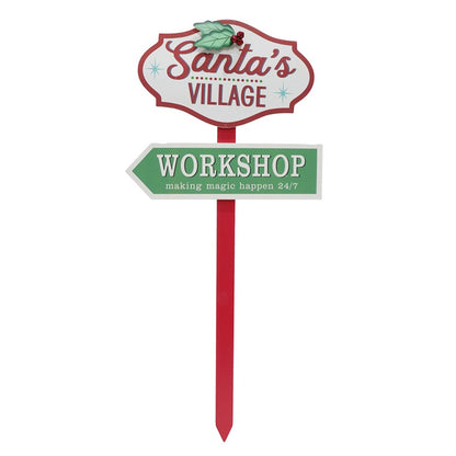 Santa's Village Sign, 70cm, Asstd