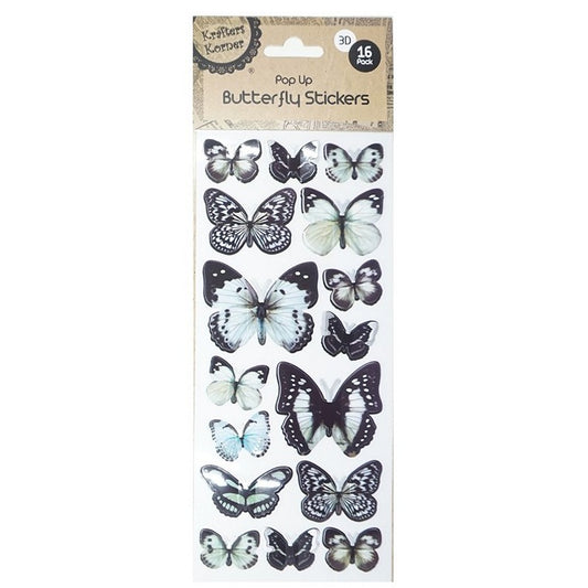 Adhesive Pop Up Butterflies, 16pk, 4 Asstd Designs