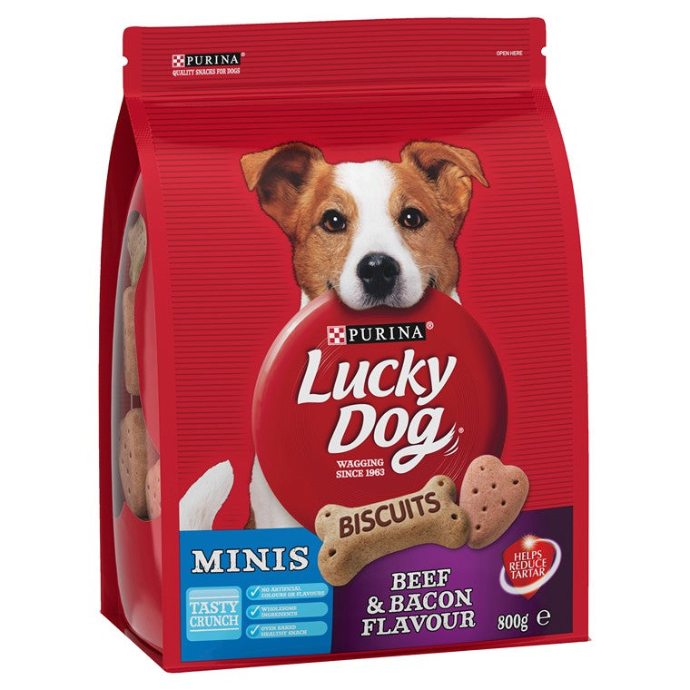 Lucky Dog, Minis Biscuits, Beef & Bacon, 800g