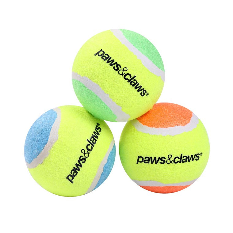 Tennis Balls, 6cm, 3pk, Asstd Designs