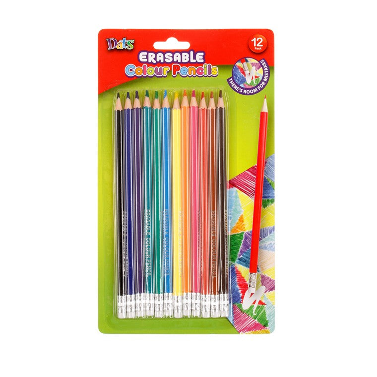 Erasable Colour Pencils, 12pk