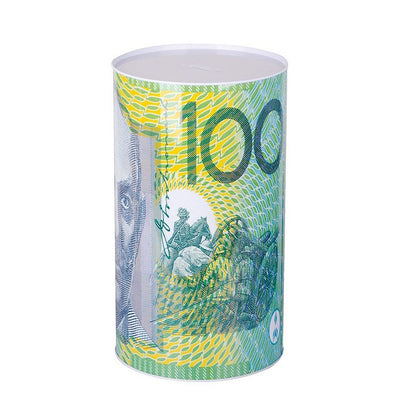 Aust Note Money Tin, Jumbo, 3 Asstd Designs