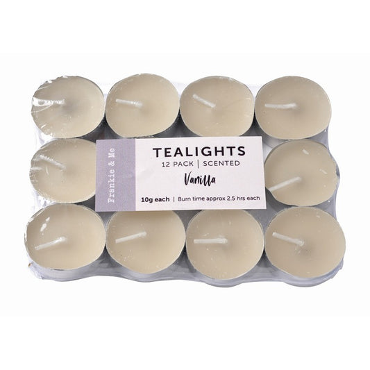 F&M Tealight Candles Vanilla, 12pk