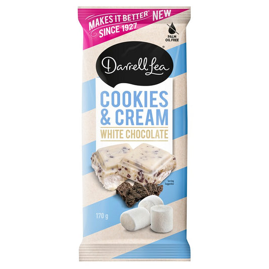 Darrell Lea Cookies & Cream White Chocolate Block, 170gm