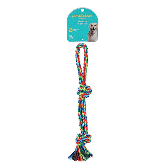 Rainbow Knotted Rope Toy, Asstd