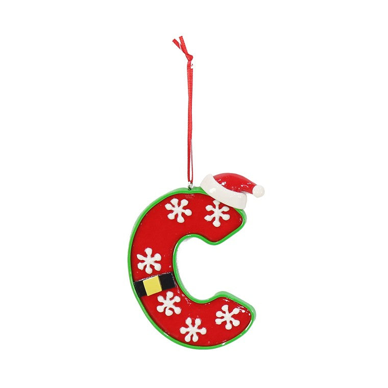 Hanging Alphabet Ornament, 9cm, Asstd