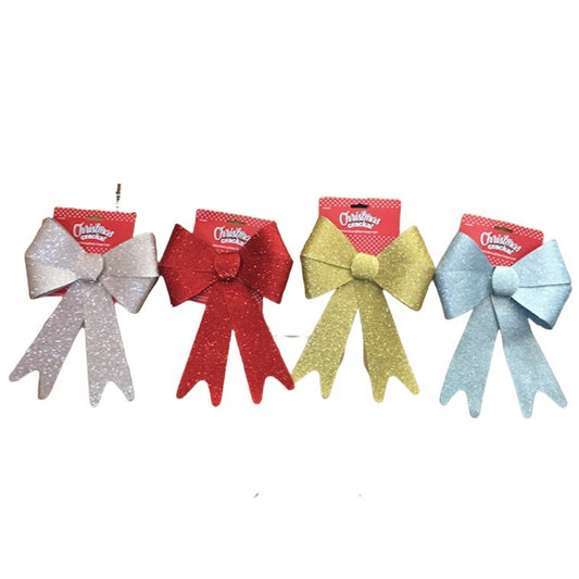 Christmas Bow Glitter Large 1Pk