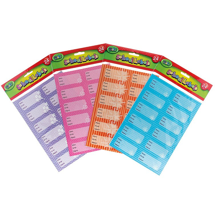 Label Book 24pk Ast Colours