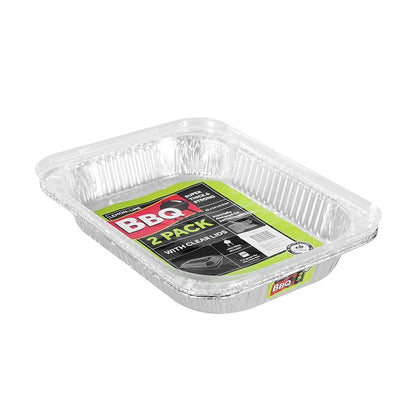 L&L Foil Tray w/ Lid, Xlarge, 2pk